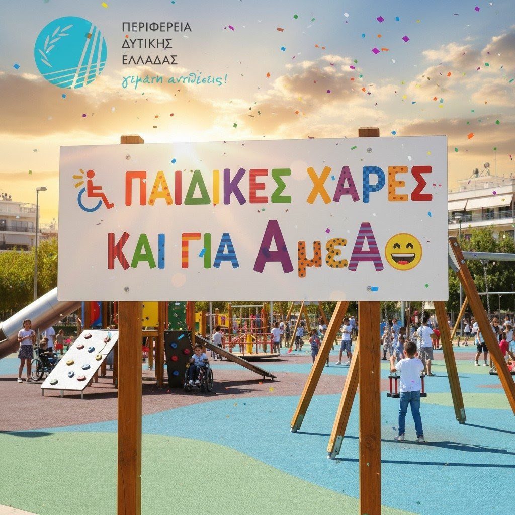 Π.Δ.Ε.: Δημοπρατούνται 19 παιδικές χαρές προσβάσιμες και σε παιδιά με αναπηρίες