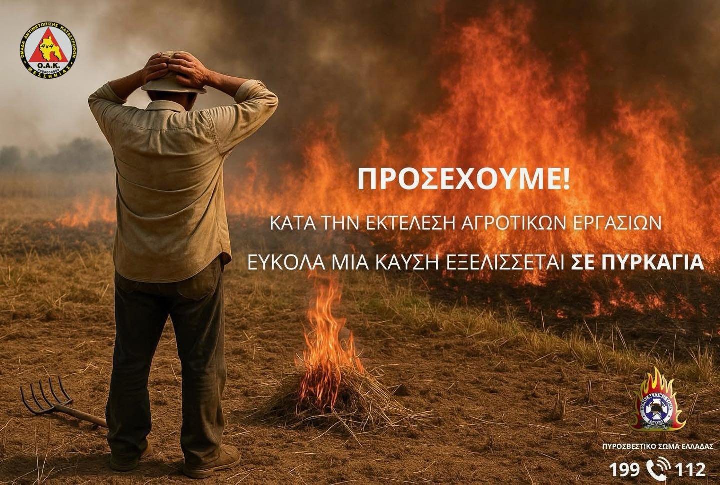 Μέτρα που πρέπει να τηρούνται για την καύση υπολειμμάτων καλλιεργειών, γίνεται με άδεια από ΔΑΟΚ