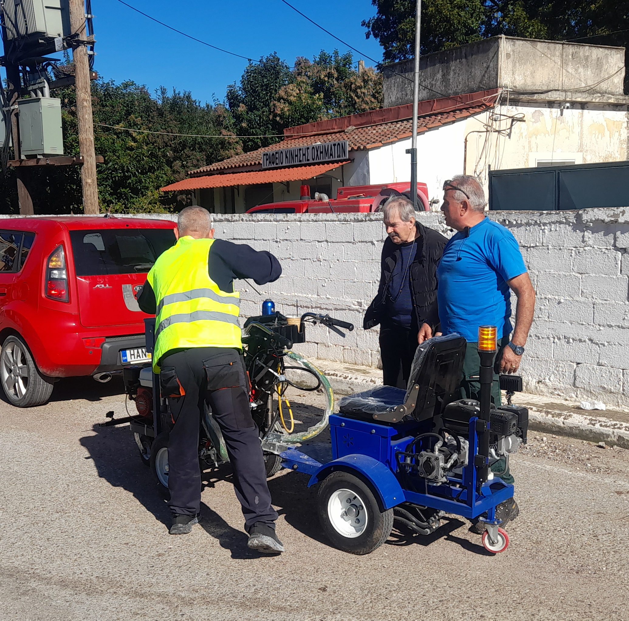 Με επιτυχία έγινε η πρώτη λειτουργία του διαγραμμιστικού μηχανήματος στον Δήμο Ανδρίτσαινας-Κρεστένων
