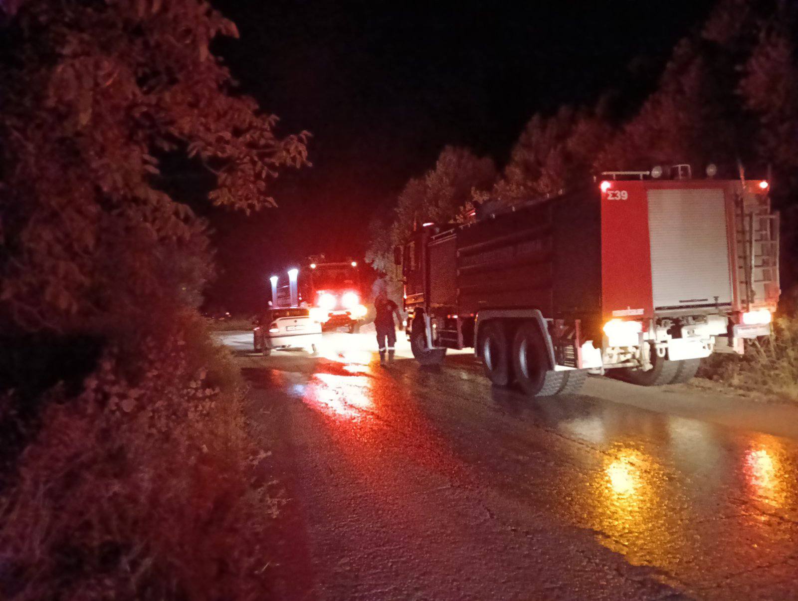 Φωτιά τη νύχτα στην Τ.Κ. Ξηροκάμπου Αρχ. Ολυμπίας