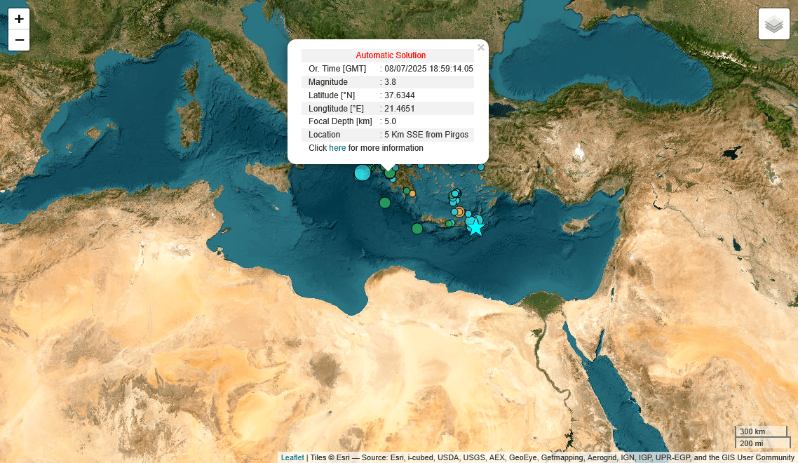 Σεισμική δόνηση στον Πύργο