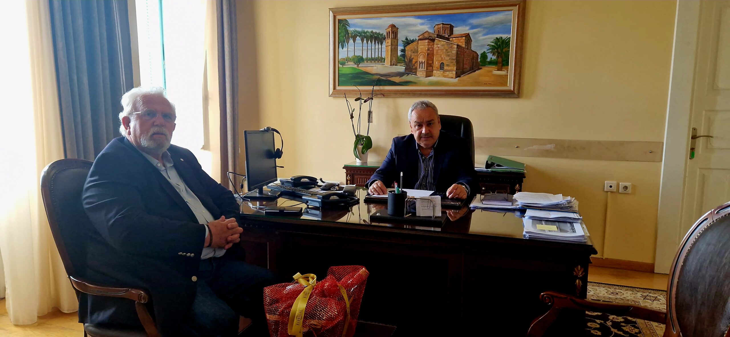 Δήμος Πηνειού: Συνάντηση Δημάρχου Αλ. Καστρινού με τον Δήμαρχο Ήλιδας Χρ. Χριστοδουλόπουλο