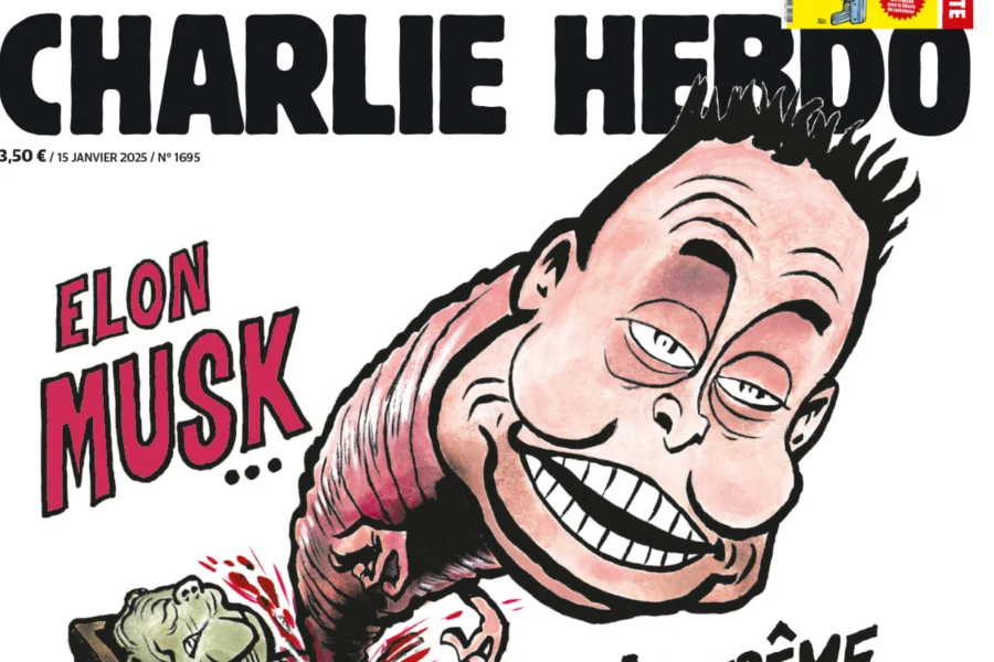 Το Charlie Hebdo «τεμαχίζει» τον Ίλον Μασκ και την ακροδεξιά του μέλλοντος (Εικόνες)