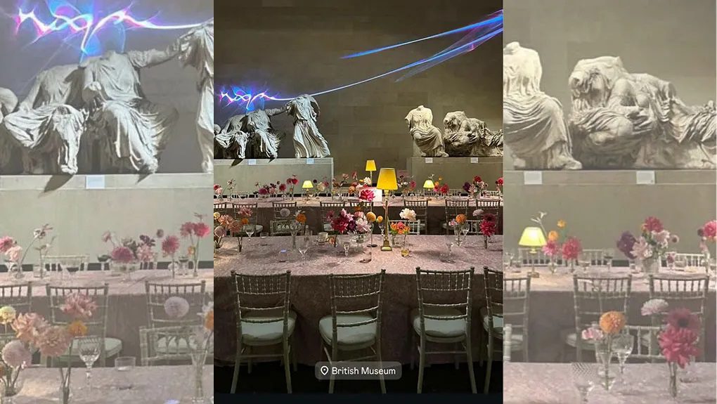 Πάρτι στα ροζ με φόντο τα Γλυπτά του Παρθενώνα