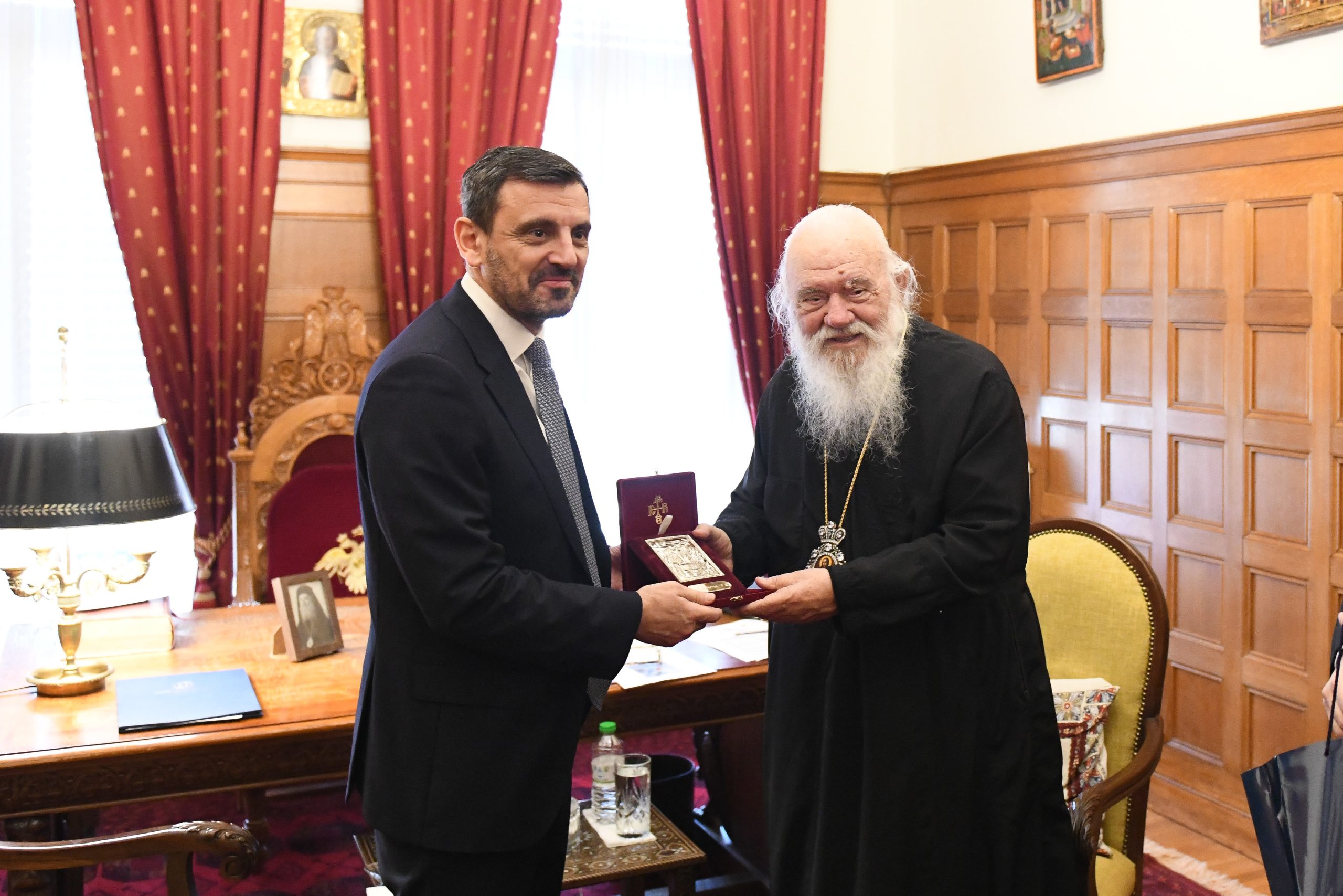 Συνάντηση Α.  Νικολακόπουλου με τον Μακαριότατο Αρχιεπίσκοπο Αθηνών και Πάσης Ελλάδος, κ.κ. Ιερώνυμο Β’