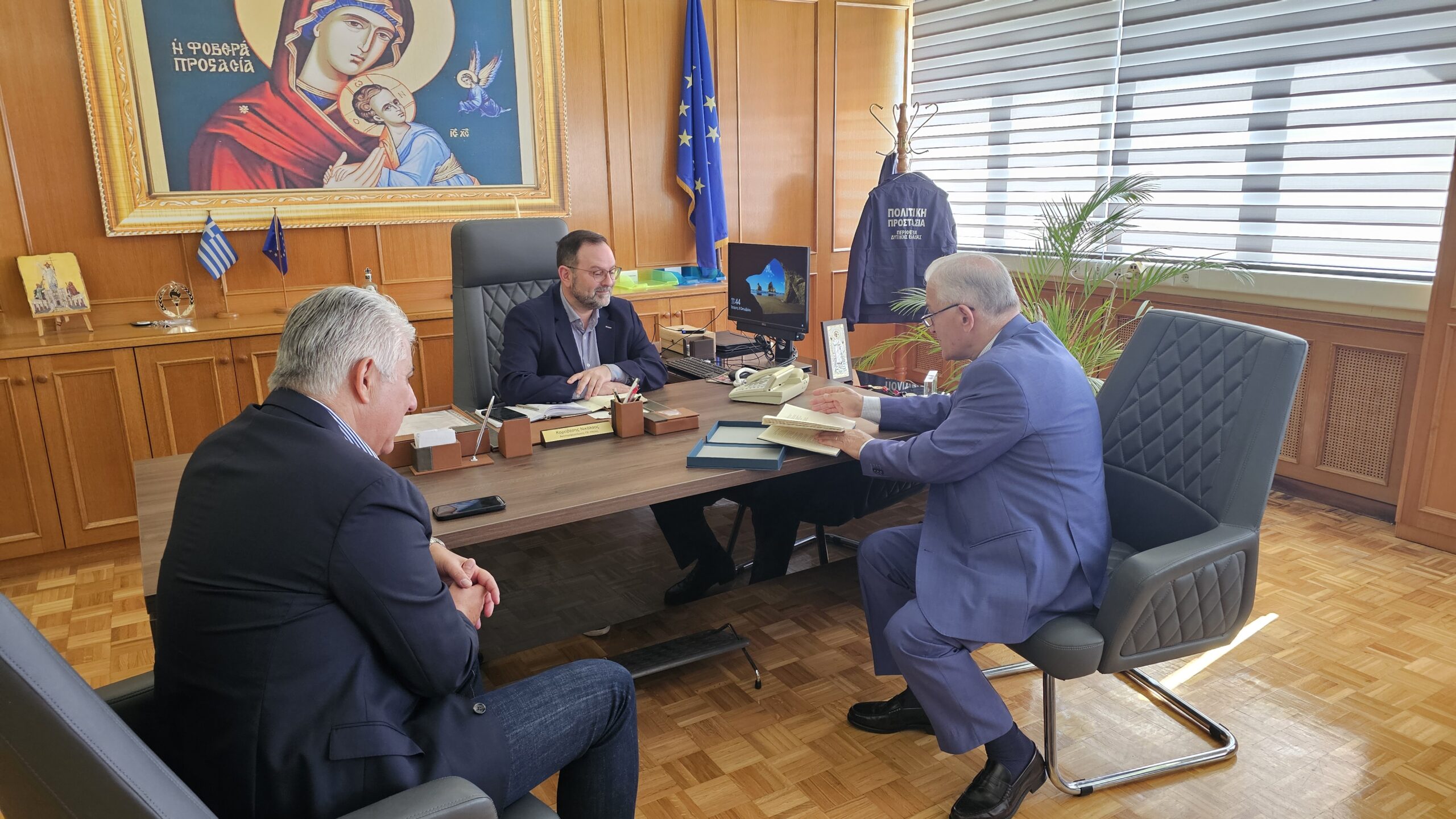 Εθιμοτυπική επίσκεψη του Προέδρου της ΚΕΔΕ κ. Λάζαρου Κυρίζογλου και του Αναπληρωτή Γραμματέα κ. Δημήτρη Καφαντάρη στον Αντιπεριφερειάρχη Ηλείας