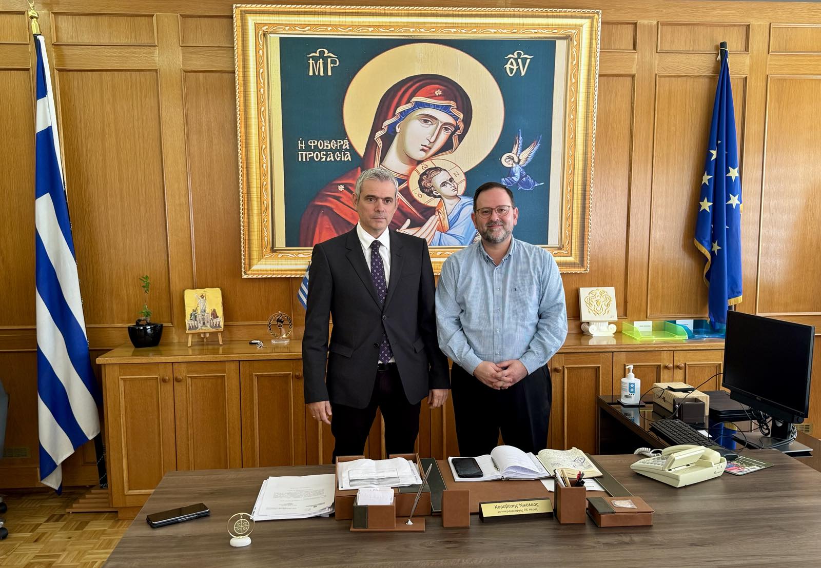 Συνάντηση του Αντιπεριφερειάρχη Ηλείας Ν. Κοροβέση με τον Υφυπουργό Εργασίας & Κοινωνικής Ασφάλισης Κ. Καραγκούνη