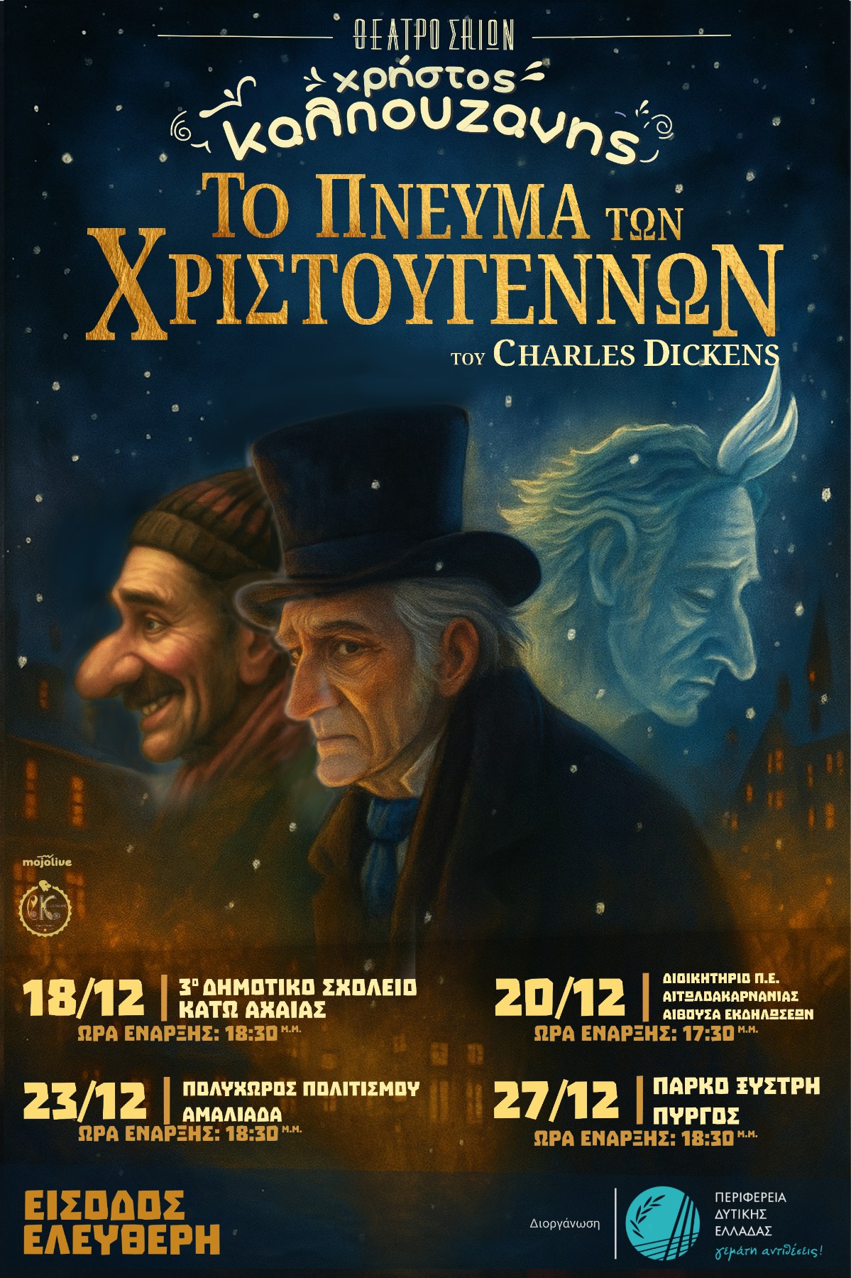 Το «Πνεύμα των Χριστουγέννων» από το Θέατρο Σκιών του Χρήστου Καλπουζάνη σε συνεργασία με την ΠΔΕ