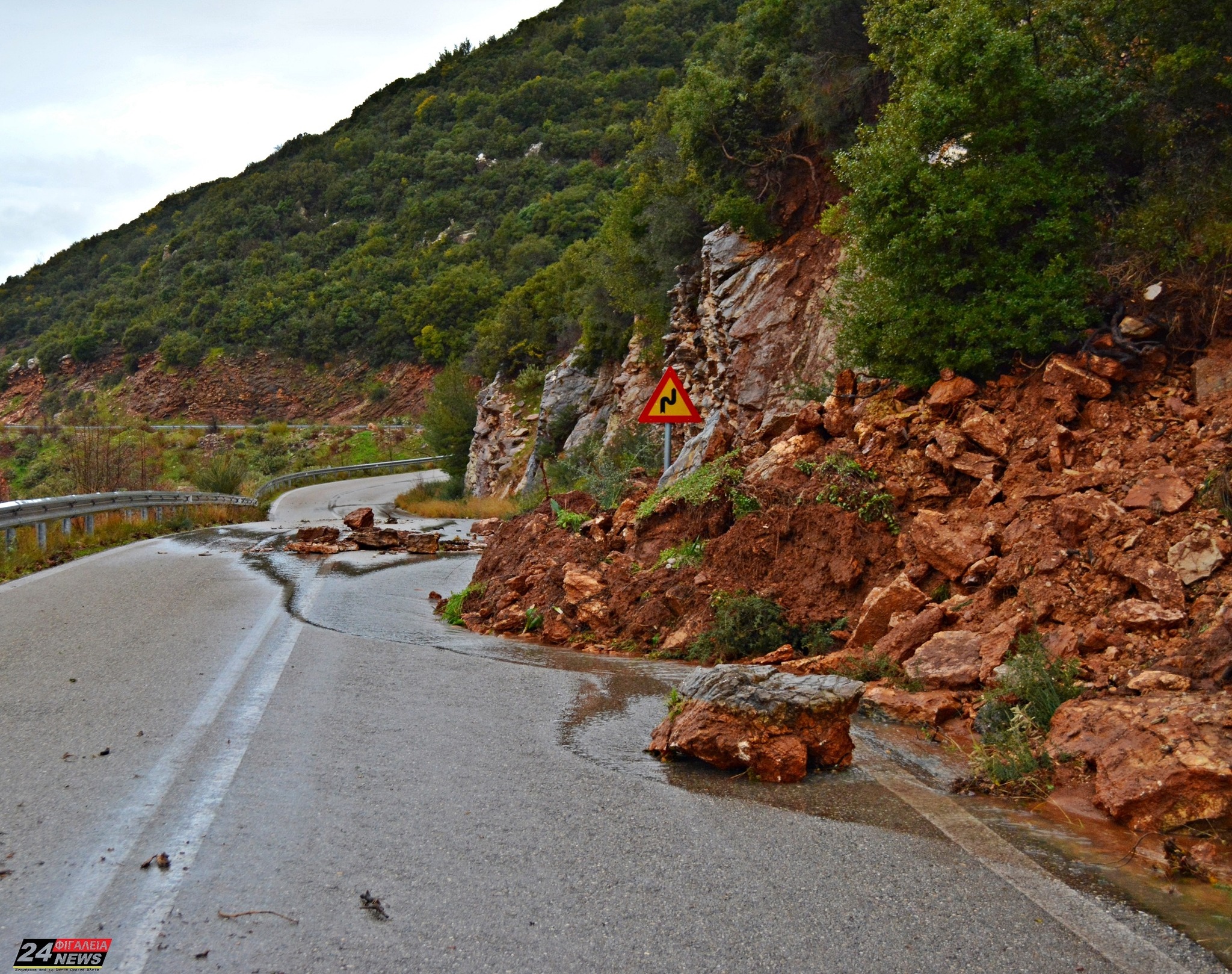 Πετράλωνα Φιγαλείας: Μεγάλες κατολισθήσεις μετά από ισχυρή καταιγίδα