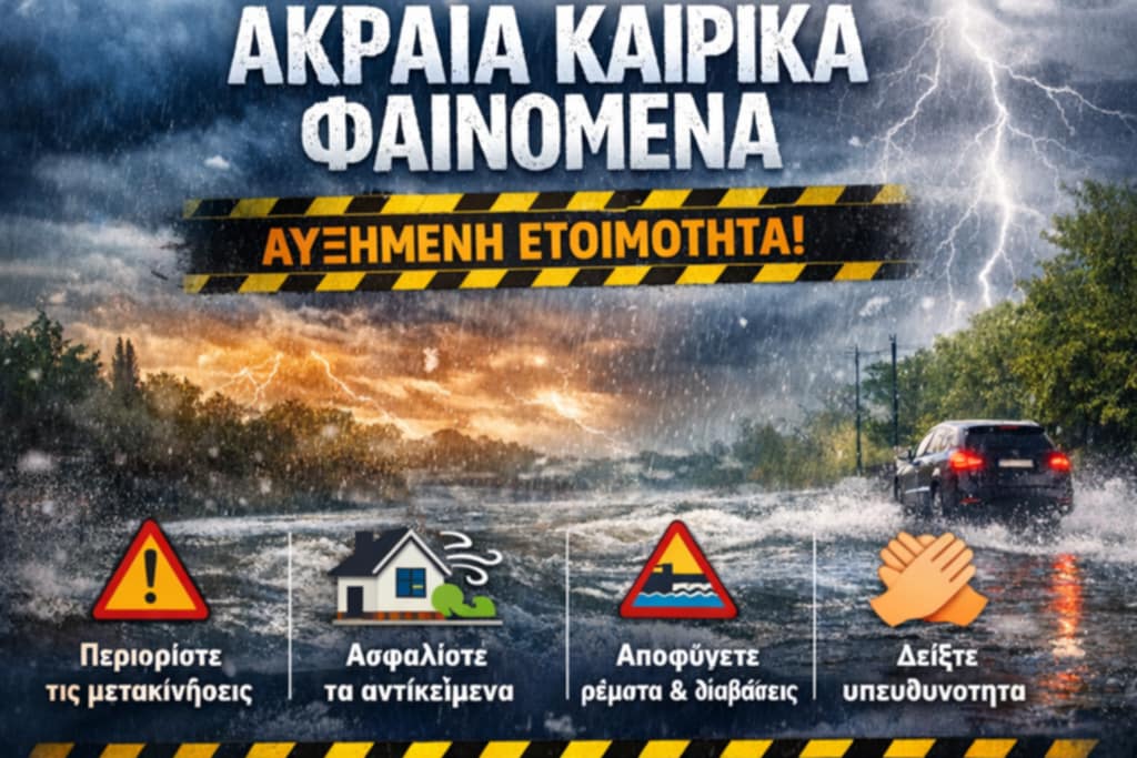 Σε αυξημένη επιχειρησιακή ετοιμότητα ο Δήμος Ήλιδας λόγω της επικείμενης κακοκαιρίας