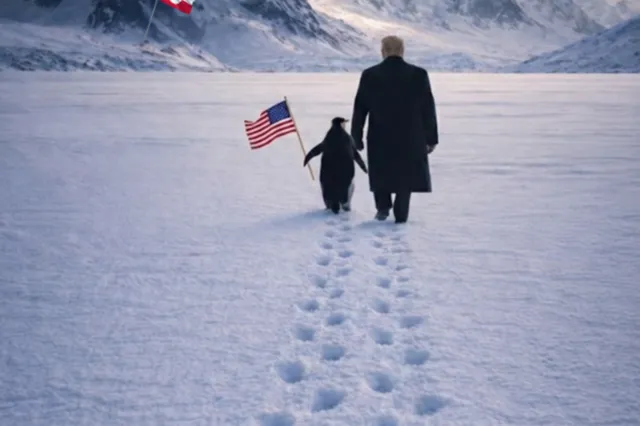 Ο Τραμπ στη Γροιλανδία παρέα με έναν πιγκουίνο που… δεν υπάρχει