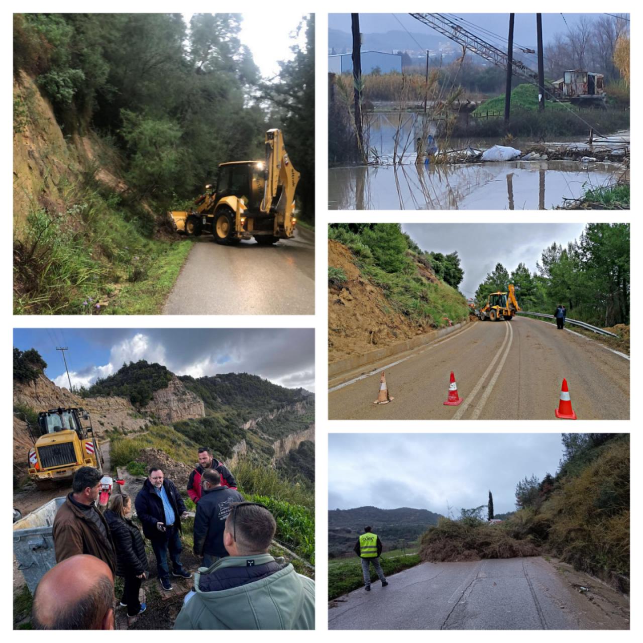 Εκτεταμένες παρεμβάσεις της Π.Δ.Ε. στην Ηλεία μετά τα έντονα καιρικά φαινόμενα