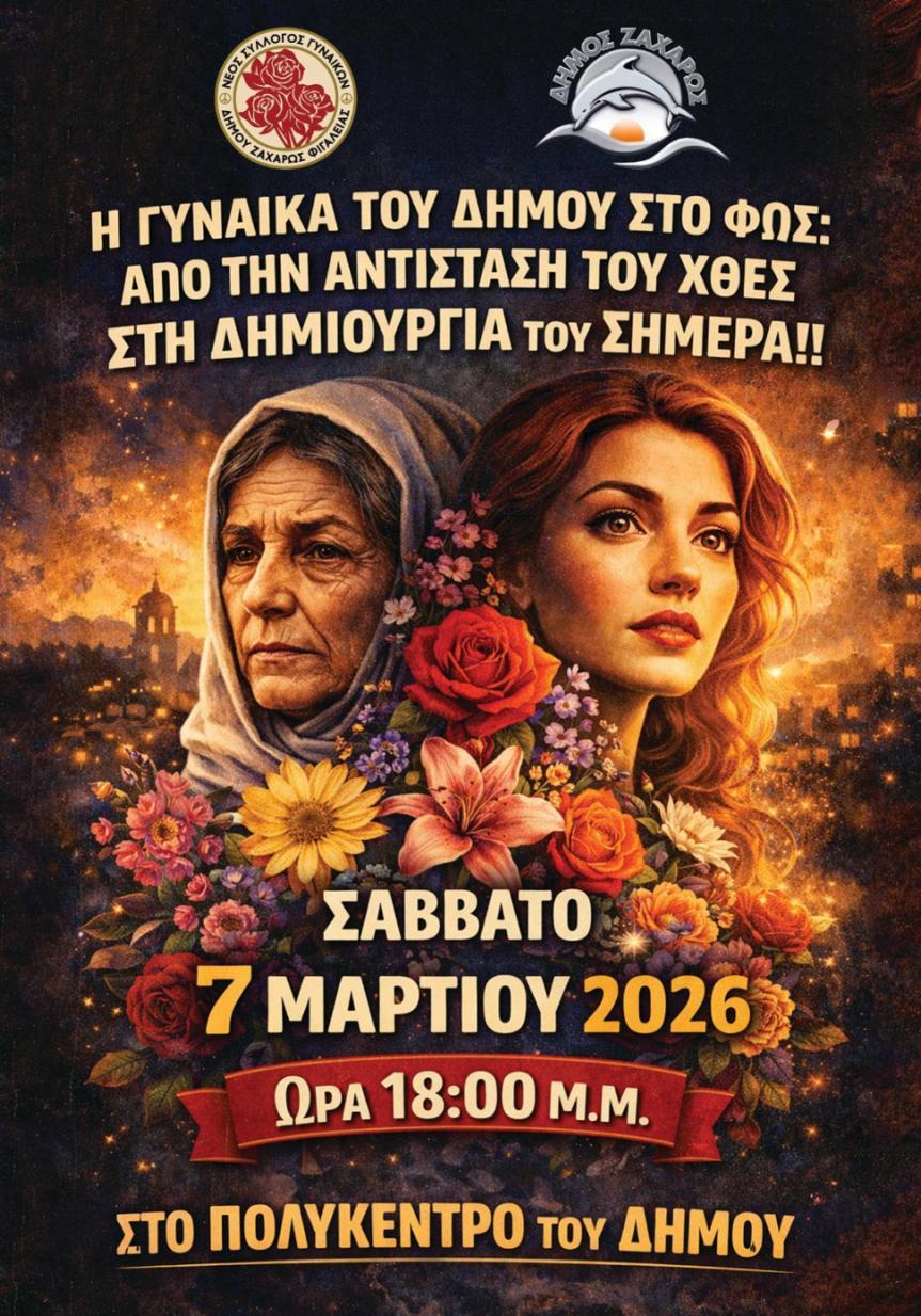 Ο Δήμος Ζαχάρως τιμά την Παγκόσμια Ημέρα της Γυναίκας: «Από την Αντίσταση του Χθες στη Δημιουργία του Σήμερα»