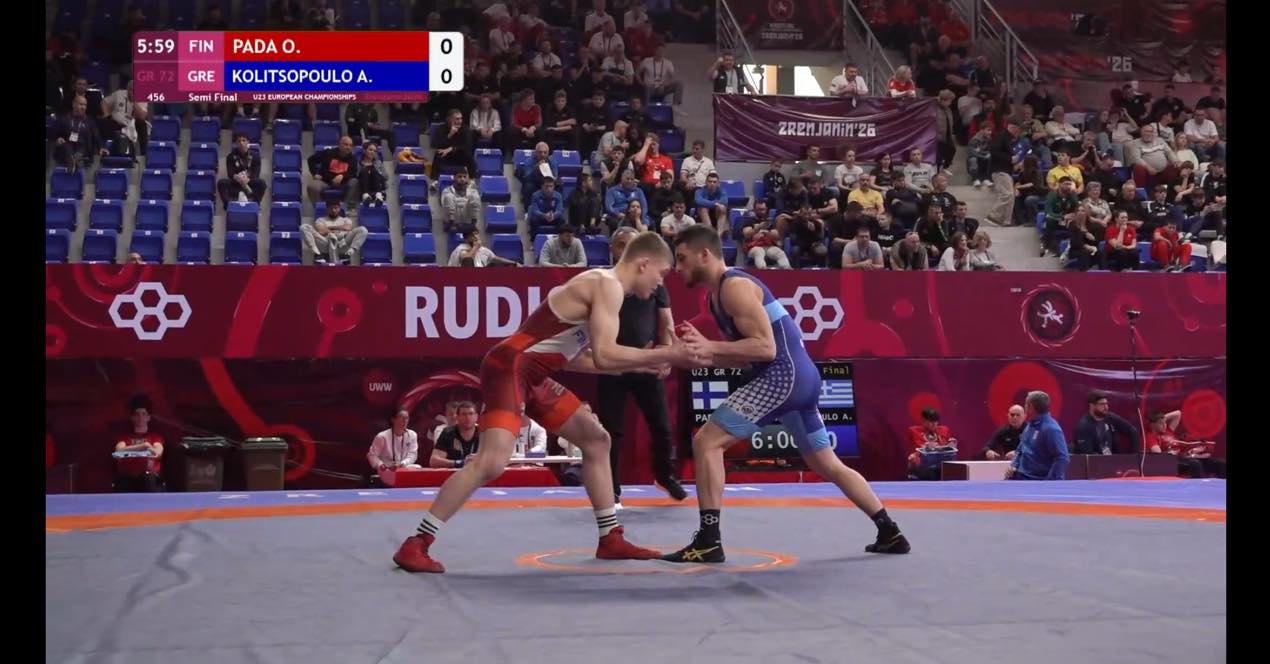 Ευρωπαϊκό πρωτ. πάλης U23: Ηττήθηκε στον ημιτελικό ο Κολιτσόπουλος-Παλεύει την Κυριακή για το χάλκινο μετάλλιο