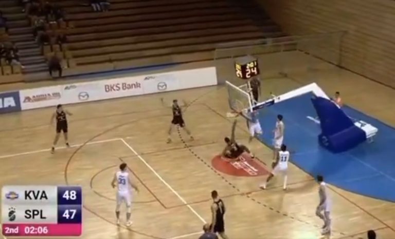 Κροατία: Κάρφωσε στο καλάθι… και η μπασκέτα τον καταπλάκωσε! (video)