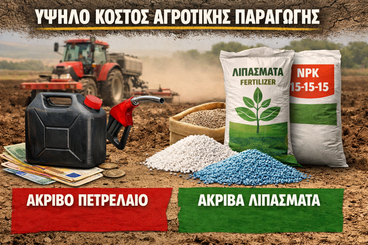 «Πανάκριβη» η φετινή καλλιεργητική περίοδος