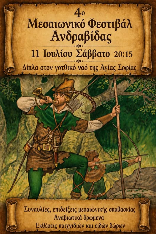Ανδραβίδα: Στις 11 Ιουλίου το 4ο Μεσαιωνικό Φεστιβάλ με συναυλίες, θεατρικά δρώμενα και ακροβατικές επιδείξεις