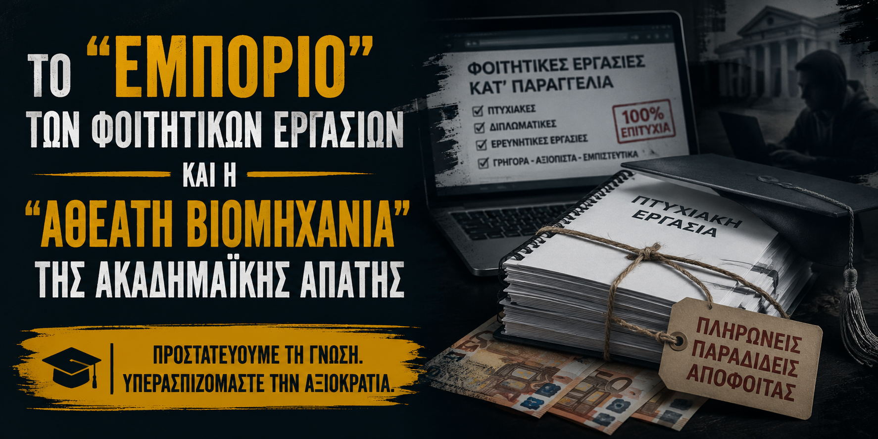 Οι «Εργασίες» του Μαύρου Χρήματος: Φοροδιαφυγή και Ακαδημαϊκή Απάτη  