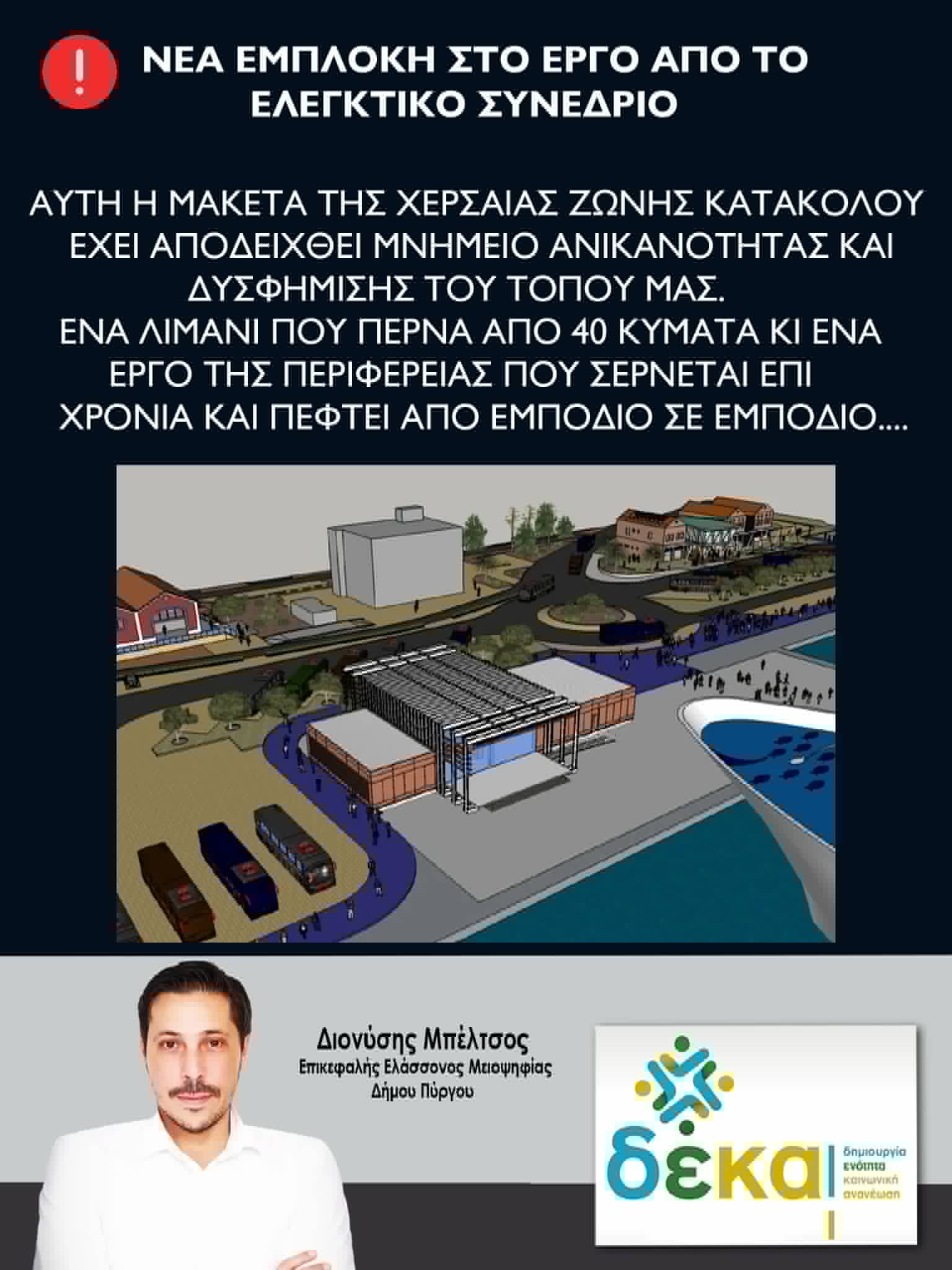 Δ.Ε.ΚΑ: Κατάκολο – Από τις μακέτες, τις φωτογραφήσεις και τις εξαγγελίες σε νέα σοβαρή εμπλοκή..