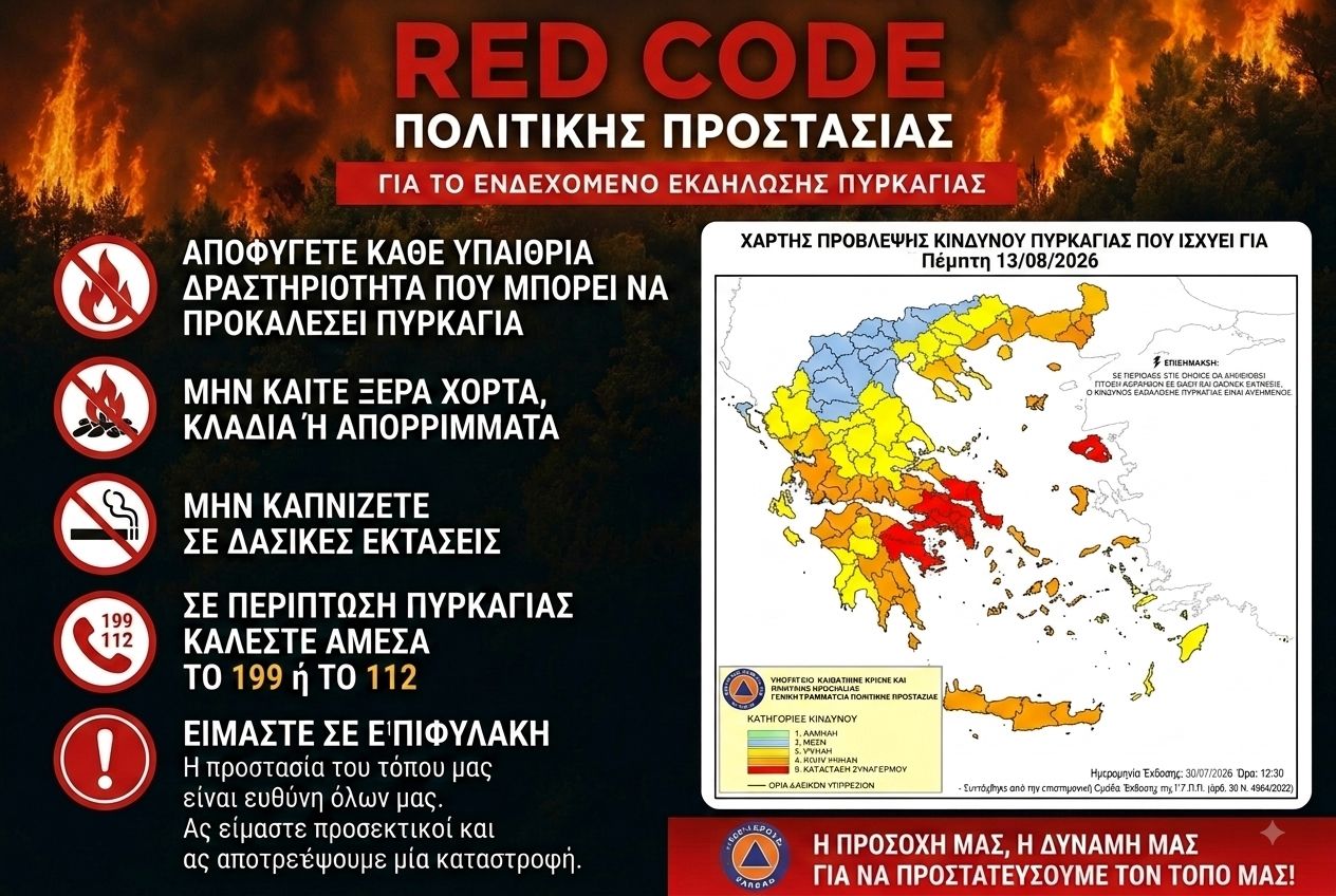Σε πλήρη επιφυλακή ο Δήμος Ήλιδας – Συνεδριάζει εκτάκτως το Τ.Ε.Σ.Ο.Π.Π την Πέμπτη 13 Αυγούστου