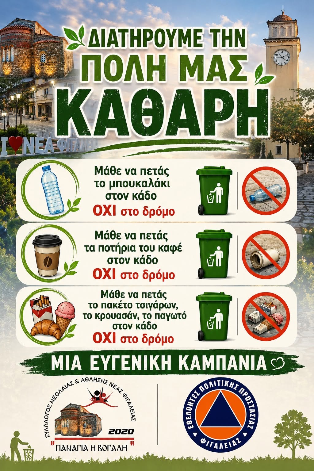 Ν. Φιγαλεία: Οι νέοι βγαίνουν μπροστά για μια καθαρή πόλη