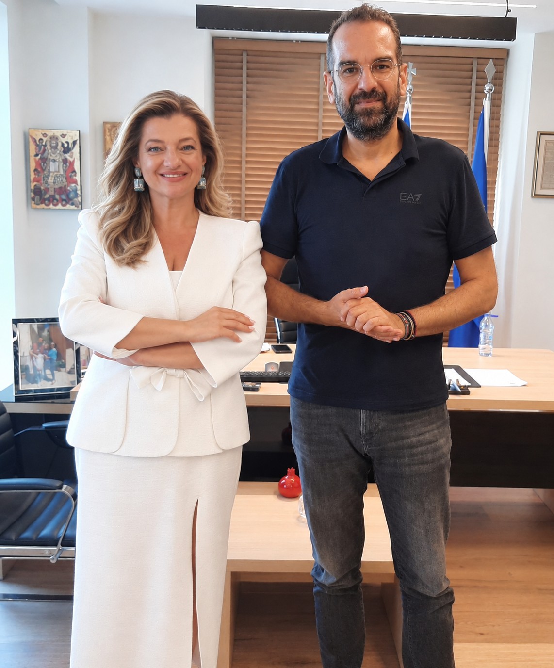 Συνάντηση Αυγερινοπούλου με τον Περιφερειάρχη Δυτικής Ελλάδας, Ν. Φαρμάκη