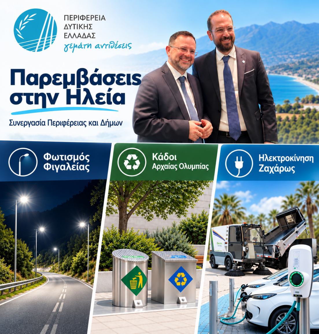 Με συνεργασία Περιφέρειας και Δήμων, οι παρεμβάσεις γίνονται πράξη στην Ηλεία