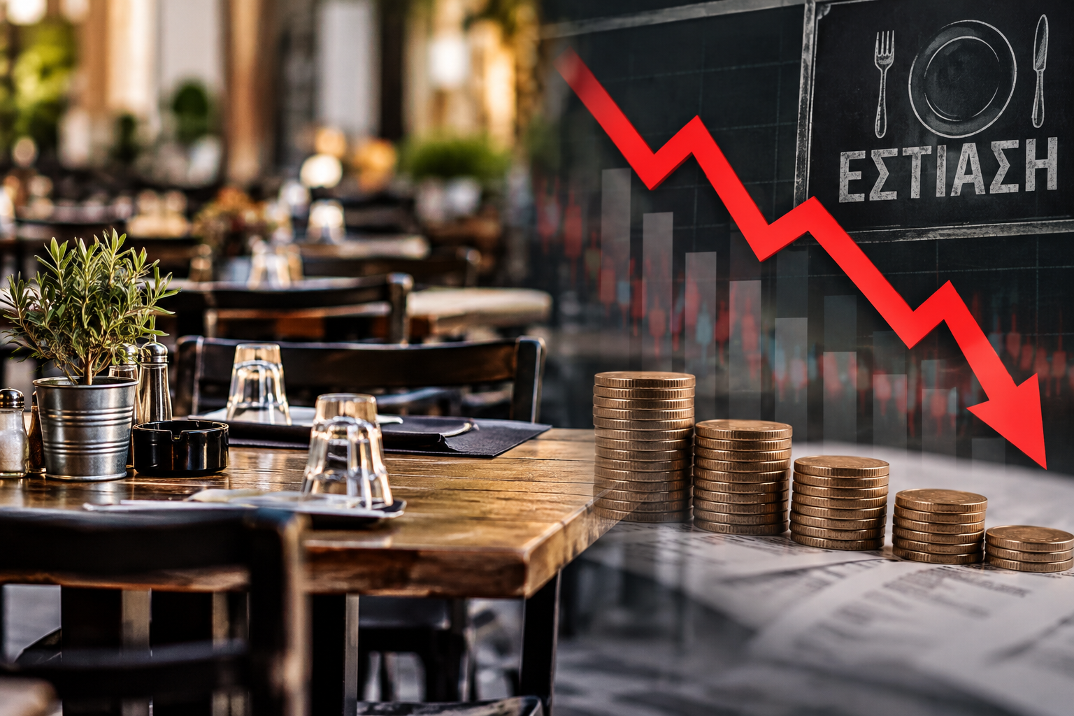 Νέα μείωση τζίρου στην εστίαση